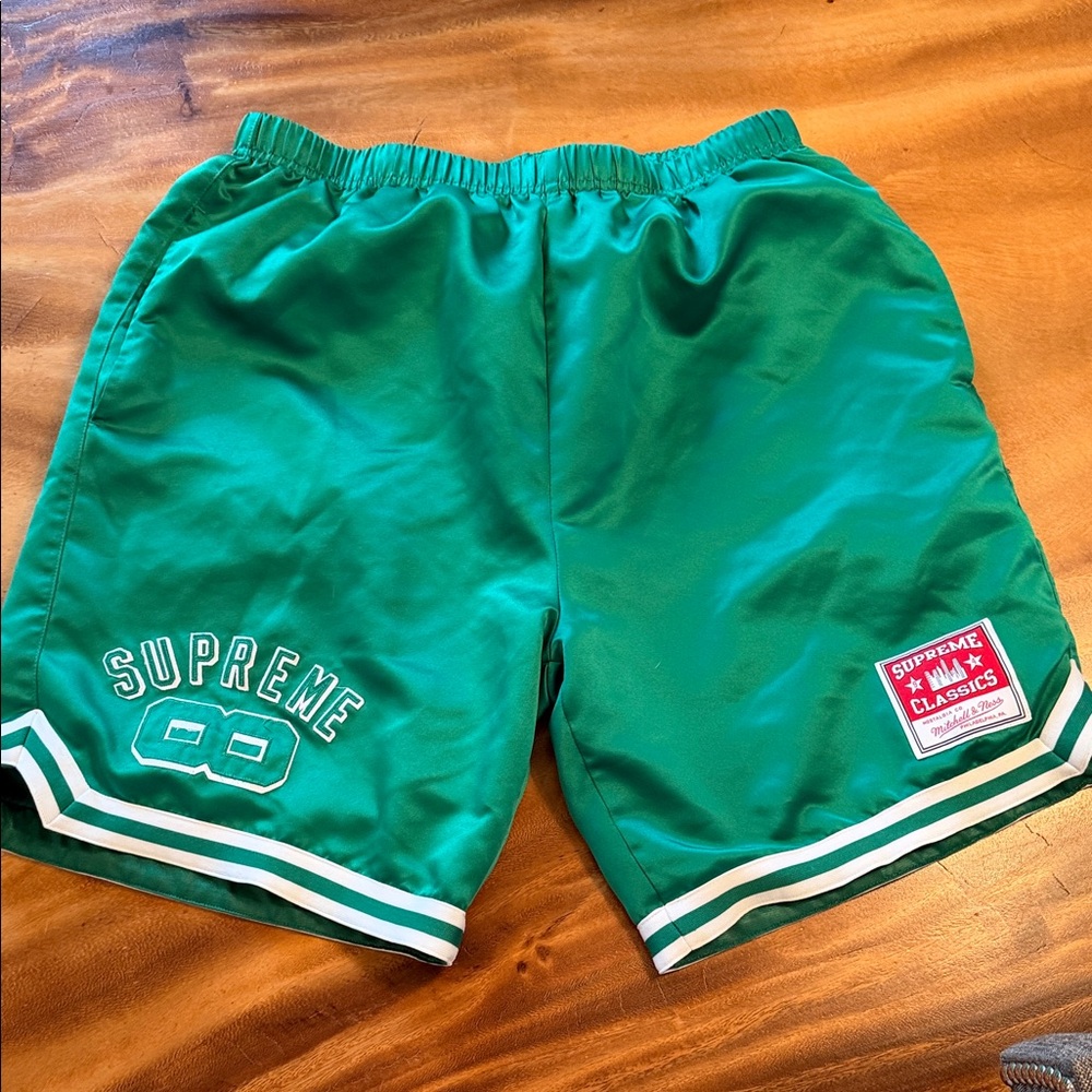 Supreme Emerald Green Shorts with White Trim